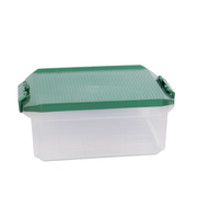 1pc Large Plastic Storage Box with Locking Lid – 4500ml Food-Grade Container (Red & Transparent) - Habitt