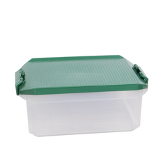 1pc Large Plastic Storage Box with Locking Lid – 4500ml Food-Grade Container (Red & Transparent)
