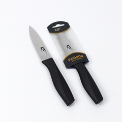 1Pc Stainless Steel Kitchen Knife – Single Piece Multipurpose Knife with Black Handle