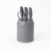 7 Pcs Stainless Steel Knife Set with Modern Block – Available in White, Grey & Black - Habitt