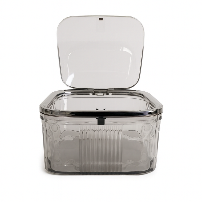 1pc Acrylic Push Box with Lid – Clear Storage Container (Small & Large) - Habitt