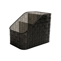 1pc Multi-Purpose Acrylic Organizer – Woven Design Storage Box with Compartments