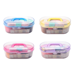 1pc Portable Mini Sewing Box Kit with Threads, Needles & Accessories Assorted – Compact Travel & Home Sewing Set