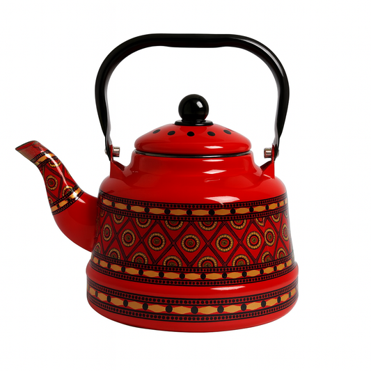 1Pc Enamel Kettle 2.5 Ltr – Decorative Tea & Water Kettle with Handle (Multiple Colors & Designs)