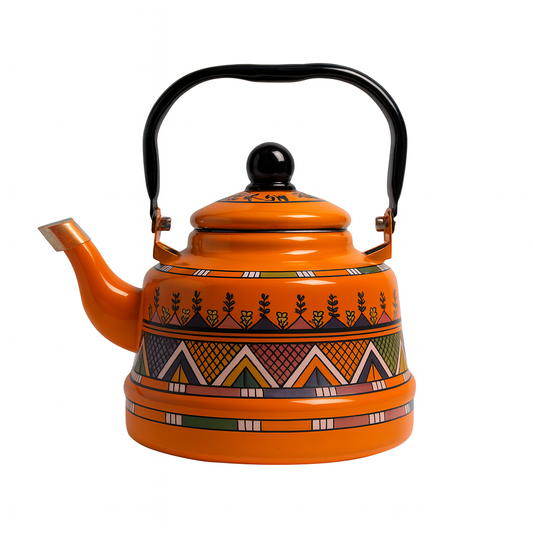 1Pc Enamel Kettle 2.5 Ltr – Decorative Tea & Water Kettle with Handle (Multiple Colors & Designs)