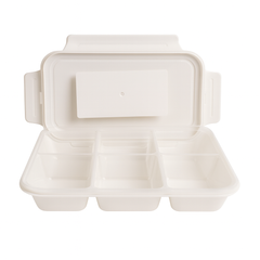 Rectangular Storage Box with 6 Sections – Clear Multipurpose Organizer with Lid
