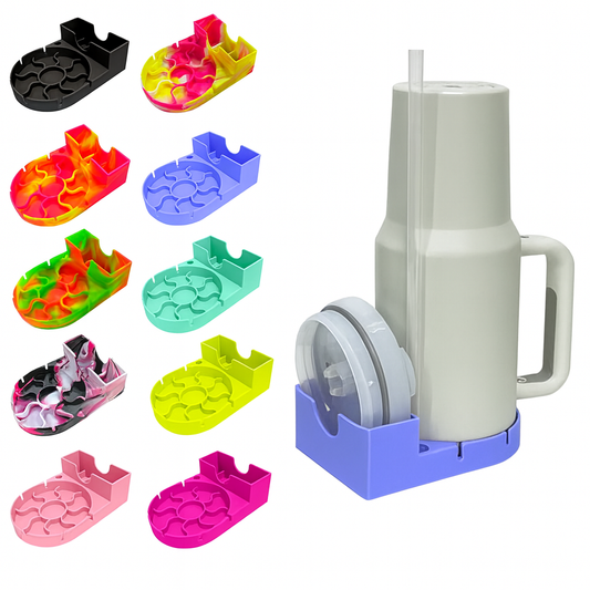 1Pc Silicone Drain Mat for Tumbler Assorted – Cup Drying Stand with Lid & Straw Holder