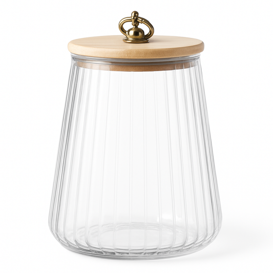 Triangular Glass Storage Jar with Pull Ring Lid – 650ml Transparent Container