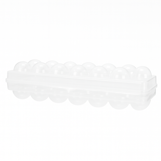Egg Holder Plastic Refrigerator Storage Box with Lid (12 Eggs)