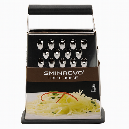 Stainless Steel 4-Sided Box Grater with Anti-Slip Handle – Multi-Purpose Kitchen Tool for Cheese & Vegetables