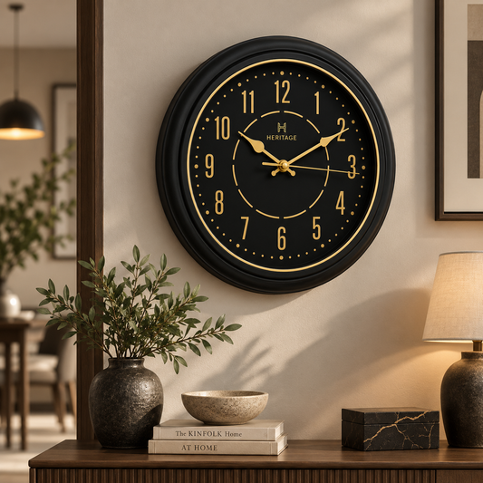 Heritage Vintage Wall Clock – 15 Inch Plastic Frame