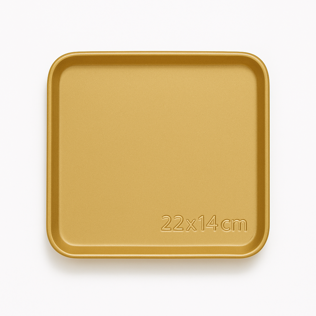 Gold Finish Stainless Steel Barbecue & Flat Plates – Multiple Sizes for Serving Snacks, BBQ & Meals - Habitt