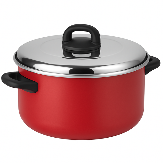 Prestige Clasique Cookpot – Non-Stick Red Cooking Pot with Lid