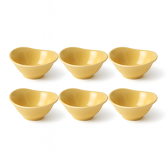 6PCS Solecasa Yellow Ceramic Bowl Set – Modern Snack & Side Bowls for Everyday Use