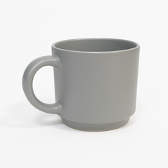 350ML Solid Color Ceramic Mug – White, Green, Grey & Pink Variants