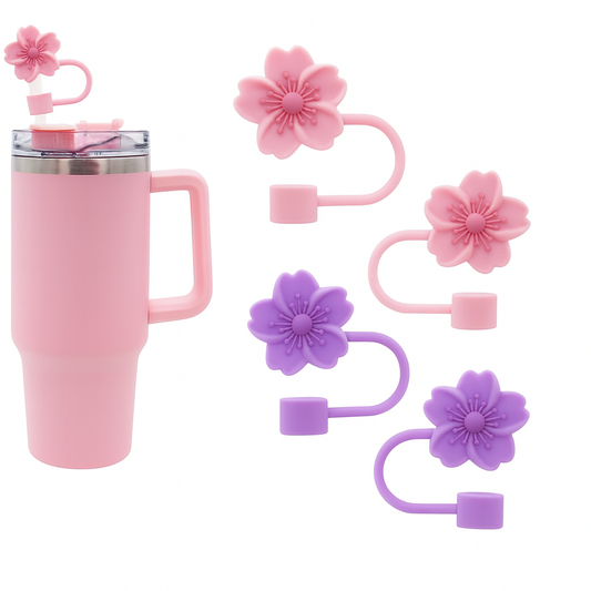 Assorted Silicone Flower Straw Stoppers – Waterproof & Dustproof Cap –