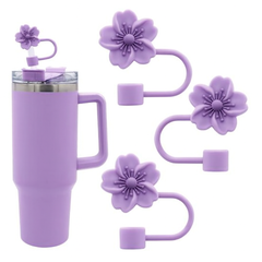 Assorted Silicone Flower Straw Stoppers – Waterproof & Dustproof Cap –