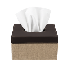 Leather Tissue Box with Jute Base – Stylish & Durable