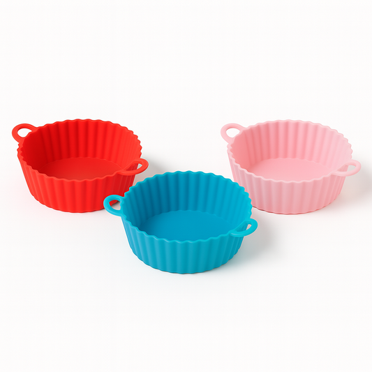 Silicone Air Fryer Basket – Reusable, Non-Stick, Heat-Resistant (Assorted Colors)