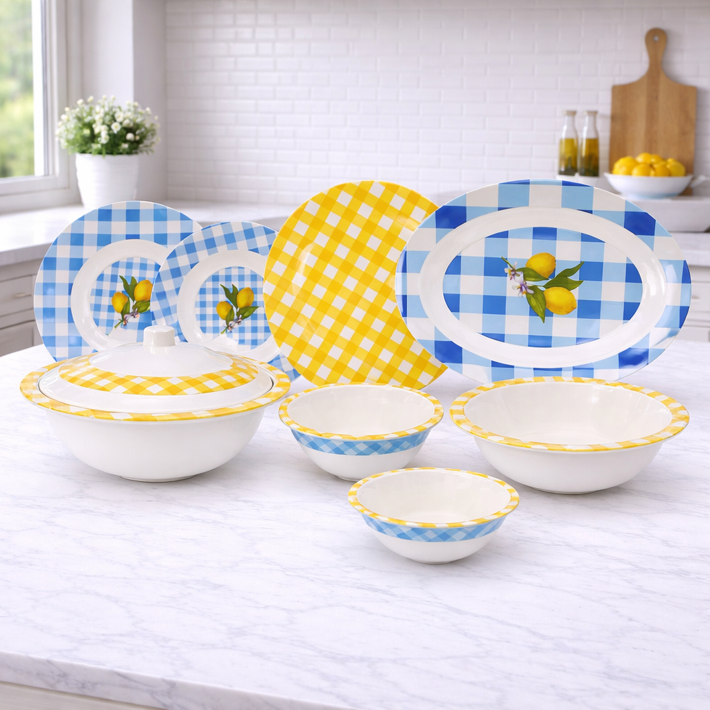 Lemon Squares Dinner Set – Sunlit Charm for Joyful Dining (22 / 30 / 43 PCS)