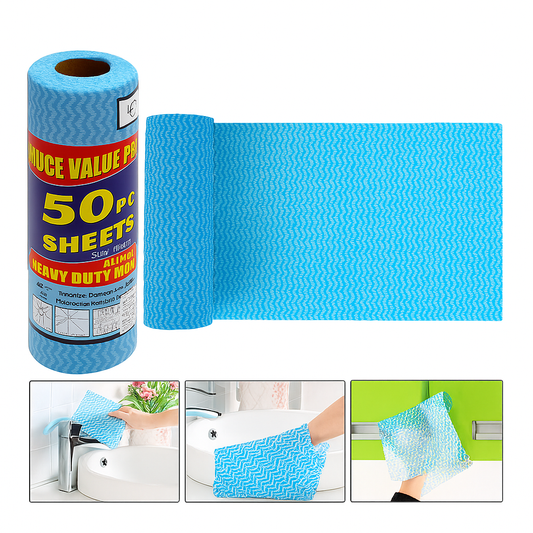 50-Piece Heavy Duty Kitchen Cleaning Wipes – Multi-Purpose, Lint-Free & Reusable