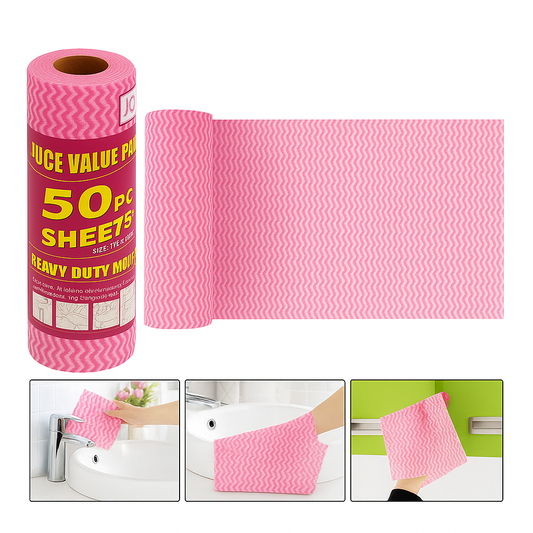 50-Piece Heavy Duty Kitchen Cleaning Wipes – Multi-Purpose, Lint-Free & Reusable