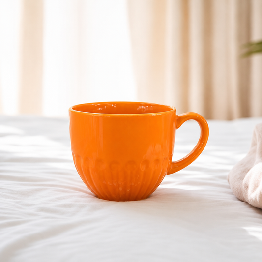 Classic Orange Ceramic Coffee Mug – Gloss Finish Everyday Tea & Coffee Cup