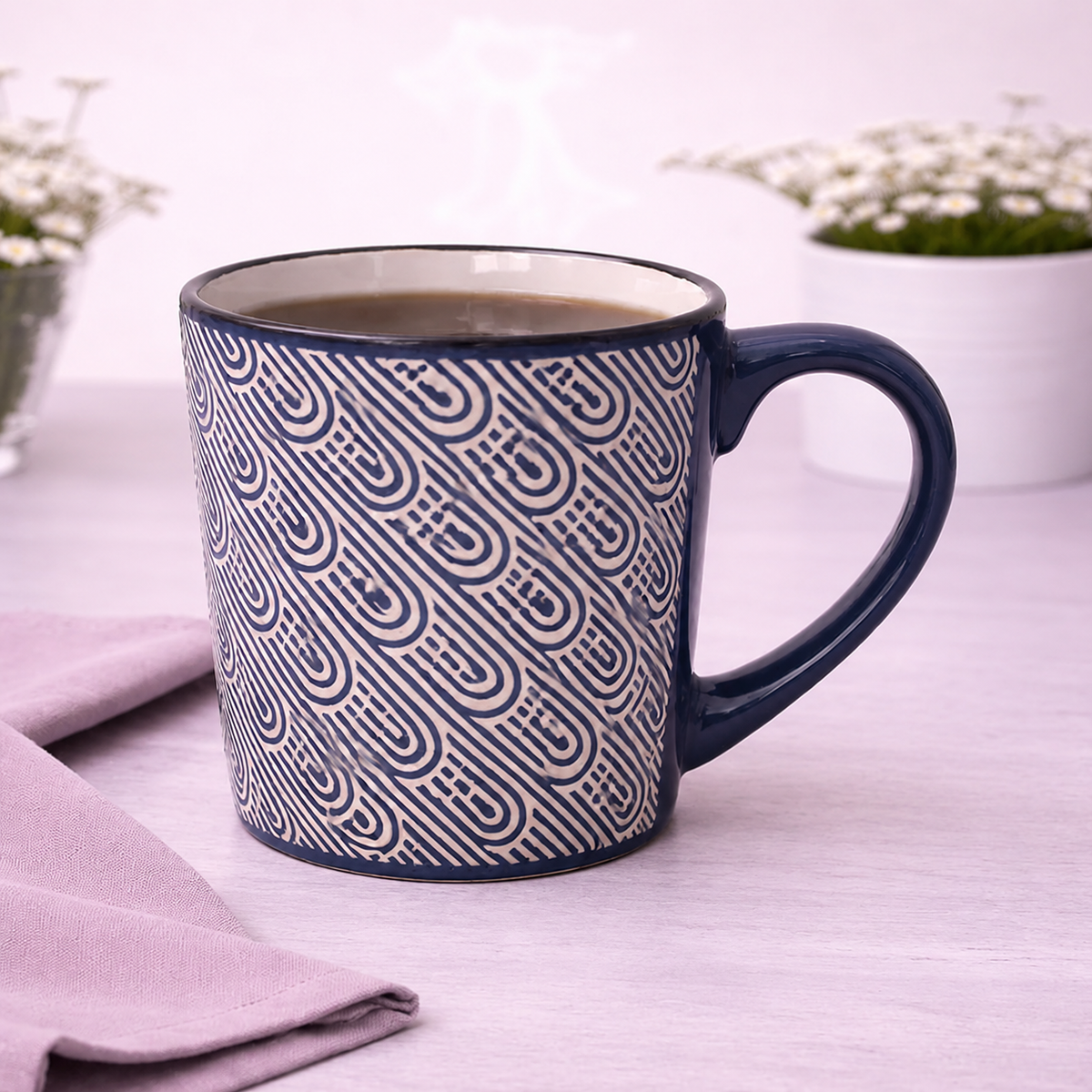 Mug Black & Blue 4 X 4 X 4 Inch MHT-011