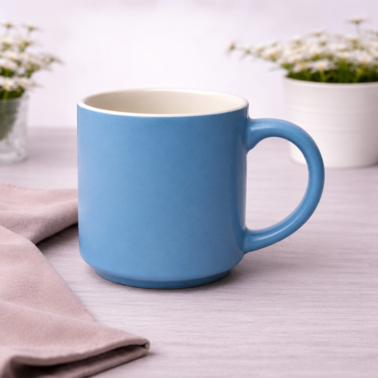 Matte Blue Ceramic Mug – Minimalist Coffee & Tea Cup