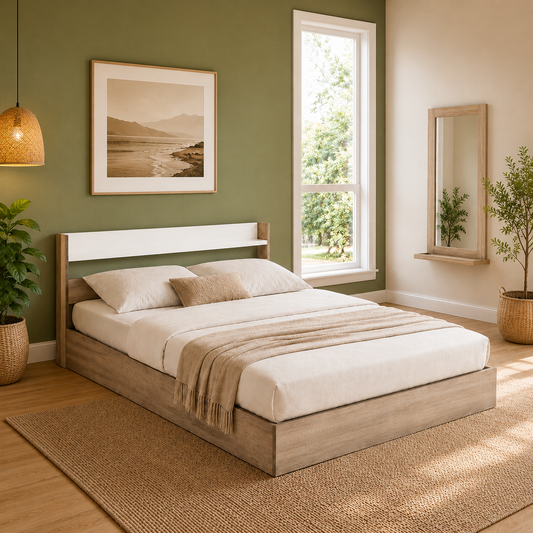 Jack King / Queen Floor Size Bed with Mirror