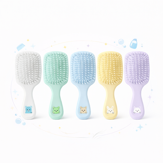 1 PC Kids Cartoon Hair Brush – Soft Detangling Paddle Brush for Children (Assorted Colors) - Habitt