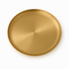 Golden Stainless Steel Round Serving Tray – Multiple Sizes | Luxury Gold Finish Platters for Dining & Décor