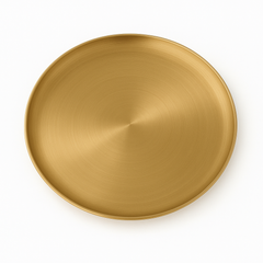 Golden Stainless Steel Round Serving Tray – Multiple Sizes | Luxury Gold Finish Platters for Dining & Décor
