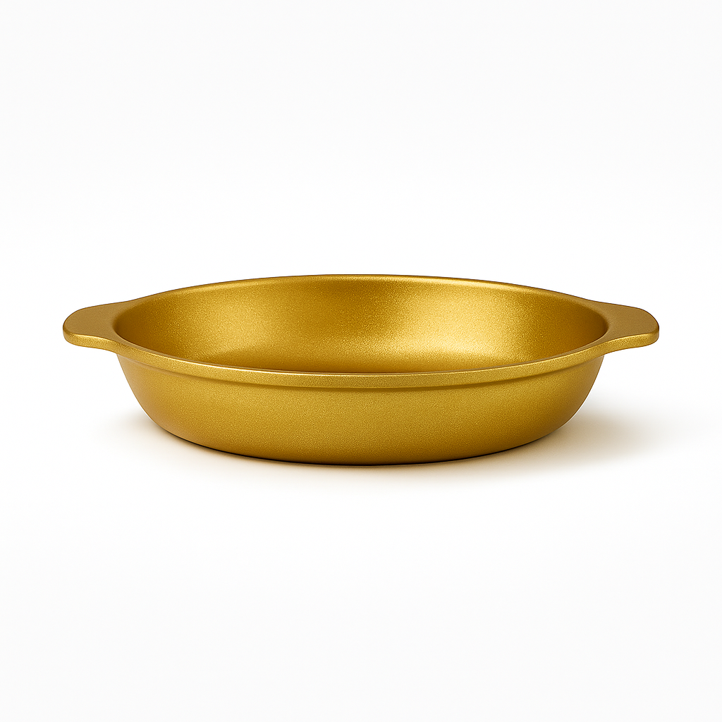 Golden Textured Serving Bowl – Premium Stainless Steel Decorative Bowl for Dining & Kitchen Use (Available in 24 cm, 26 cm & 28 cm)