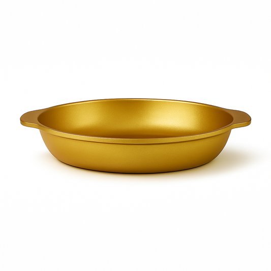 Golden Textured Serving Bowl – Premium Stainless Steel Decorative Bowl for Dining & Kitchen Use (Available in 24 cm, 26 cm & 28 cm)