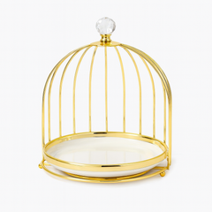 1 & 2-Tier Birdcage Style Gold Pastry Stand with Plate – Elegant Dessert & Cake Display