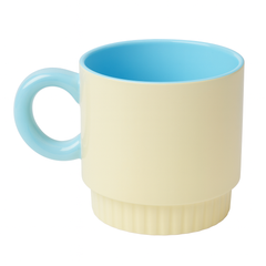 Pastel Pop Ceramic Mug – Retro Coffee &amp; Tea Cup in Blue, Green, Pink & Yellow