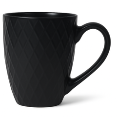 Textured Diamond Ceramic Mug – Modern Coffee & Tea Cup in Black