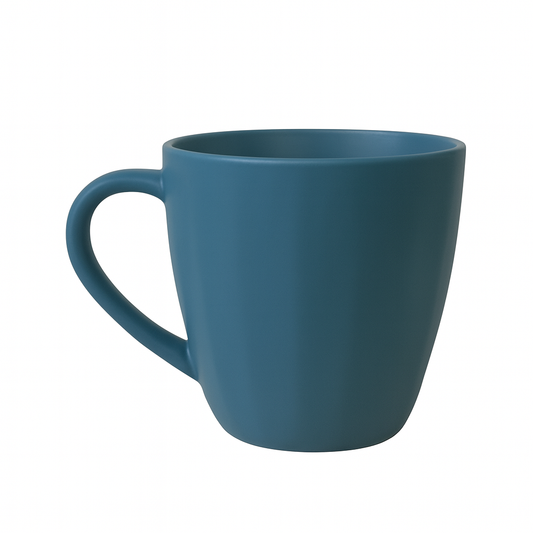 Modern Matte Ceramic Mug – Faceted Coffee & Tea Cup in Blue