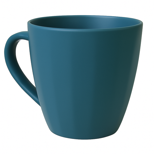 Modern Matte Ceramic Mug – Faceted Coffee & Tea Cup in Blue