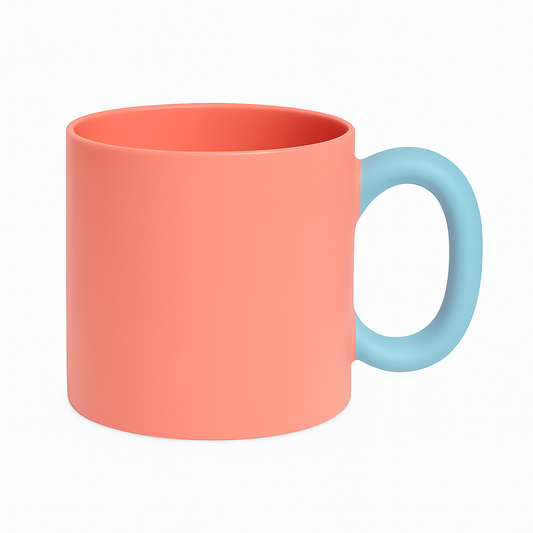 Modern Pastel Ceramic Mug – Two-Tone Coffee & Tea Cup in Pink
