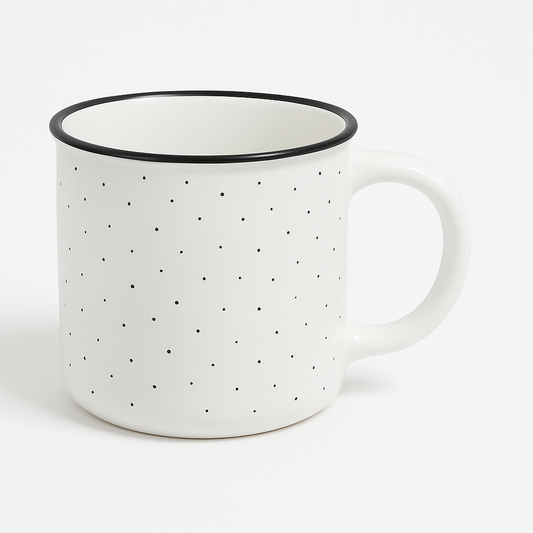 1Pc Vintage Speckled Ceramic Mug – Classic Campfire Coffee & Tea Cup in White