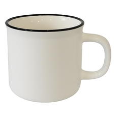 Classic Enamel-Style Ceramic Mug – Retro Coffee & Tea Cup in White