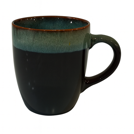 Handcrafted Reactive Glaze Ceramic Mug – Luxury Stoneware Coffee & Tea Cup in Green