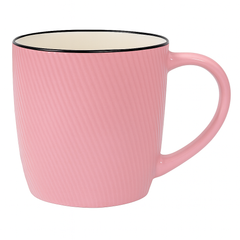 Textured Gloss Ceramic Mug – Modern Coffee & Tea Cup in Pink