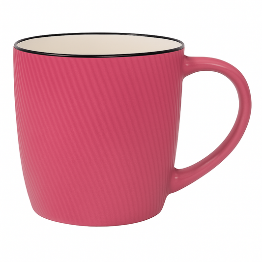 Textured Gloss Ceramic Mug – Modern Coffee & Tea Cup in Red