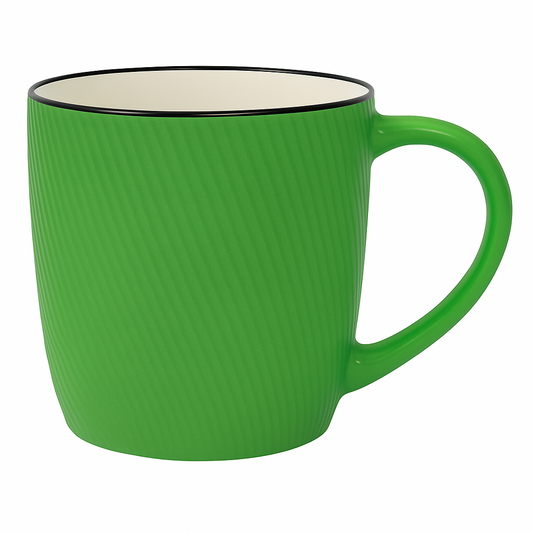 Textured Gloss Ceramic Mug – Modern Coffee & Tea Cup in Green