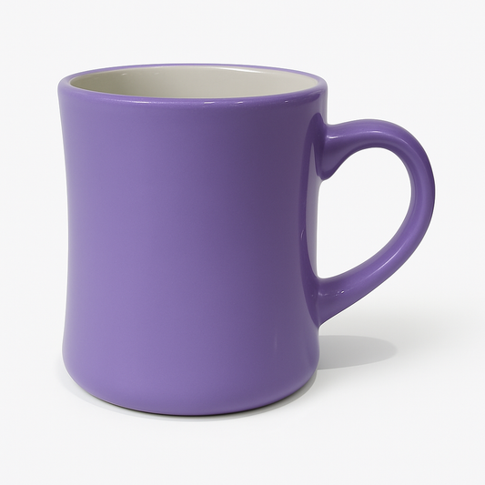Curved Ceramic Mug – Modern Coffee & Tea Cup in Purple