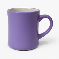 Curved Ceramic Mug – Modern Coffee & Tea Cup in Purple