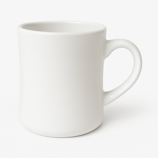 Curved Ceramic Mug – Modern Coffee & Tea Cup in Cream